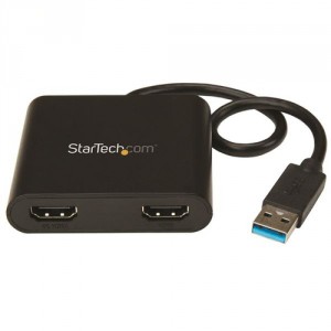 StarTech.com Adaptador Gr&aacute;fico Externo USB 3.0 a 2 Puertos HDMI 4K - Adaptador de V&iacute;deo Externo 4K para 2 Monitores