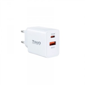 Tooq Cargador de Pared TQWC-2SC04WT/ 1xUSB Tipo-C/ 1xUSB/ 20W