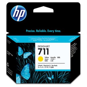 HP 711 paquete de 3 cartuchos de tinta amarilla 29ml