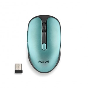 NGS Rat&oacute;n Inal&aacute;mbrico Evo Rust/ Bater&iacute;a recargable/ Hasta 1600 DPI/ Verde Agua