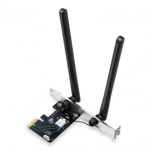 Mercusys PCI EXPRESS WIFI 6 TRIPLE BANDA Y BLUETOOTH 5.3 MA86XE AXE5400 6GHz-5GHz-2.4GHz HASTA 5400Mbps 2 ANTENAS