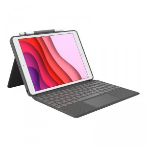 Logitech Combo Touch - Caja de teclado y folio - con panel t&aacute;ctil - luz trasera - Apple Smart connector - QWERTY - n&oacute;rdico (dan&eacute;