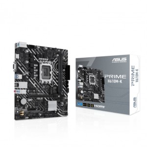 Asus K,INTEL,1700,H610,2DDR5,96G,VGA+HDMI,GBLAN,4SATA3+M.2,3USB3.2,MATX