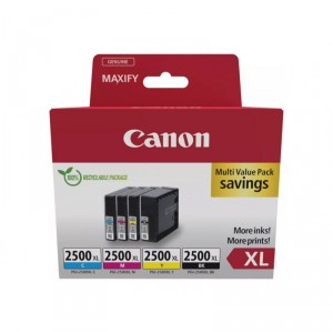 Canon PGI-2500XL BK/C/M/Y Multipack - Paquete de 4 - XL - negro, amarillo, ci&aacute;n, magenta - original - dep&oacute;sito de tinta - para M