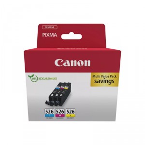 Canon CLI-526 C/M/Y Multi pack - Paquete de 3 - 9 ml - amarillo, ci&aacute;n, magenta - original - dep&oacute;sito de tinta - para PIXMA iP485