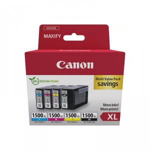 Canon PGI-1500XL BK/C/M/Y Multipack - Paquete de 4 - XL - negro, amarillo, ci&aacute;n, magenta - original - dep&oacute;sito de tinta - para M