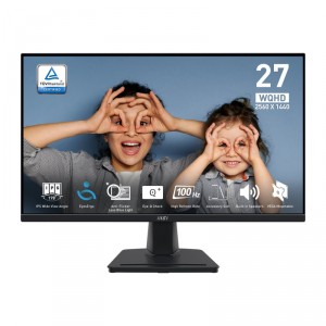 MSI PRO MP275Q - LED - 27 - 2560 x 1440 WQHD @ 100 Hz - IPS - 300 cd/m&sup2; - 1300:1 - 1 ms - 2xHDMI, DisplayPort - altavoce