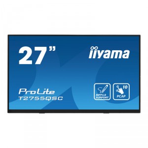 Iiyama ProLite T2755QSC-B1 - LED - 27 - pantalla t&aacute;ctil - 2560 x 1440 WQHD @ 75 Hz - IPS - 400 cd/m&sup2; - 1000:1 - 5 ms - H