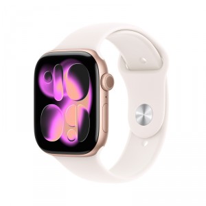 Apple Watch Series 11 (GPS) - 46 mm - aluminio en oro rosa - reloj inteligente con pulsera deportiva - fluoroelast&oacute;mero - rubor