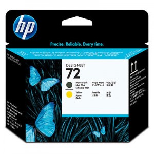 HP Cabezal de impresi&oacute;n negro mate y amarillo HP 72