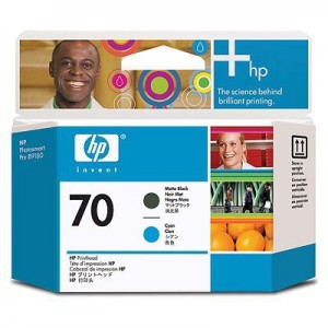 HP Cabezal de impresi&oacute;n negro y cian mate HP 70