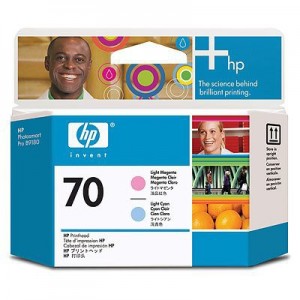 HP Cabezal de impresi&oacute;n magenta claro y cian claro HP 70