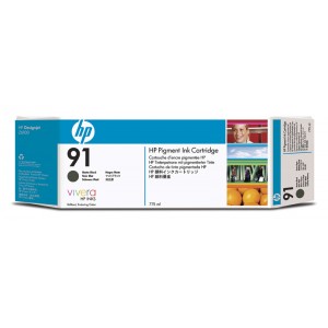 HP Cartucho de tinta negra mate de pigmento HP 91 de 775 ml