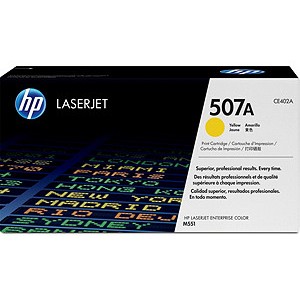 HP Cartucho de t&oacute;ner amarillo HP 507A LaserJet
