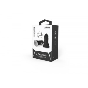 Ziron CARGADOR COCHE USB x 2 3.4A BLACK