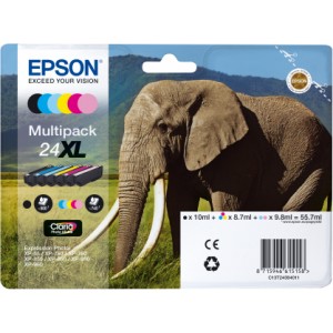 Epson Multipack 6-colours 24XL Claria Photo HD Ink 9.8ml 10ml Negro, Cian, Cian claro, Magenta claro, Magenta, Amarillo cartucho