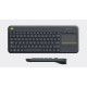 Logitech K400 Plus RF inalámbrico QWERTY Holandés Negro teclado