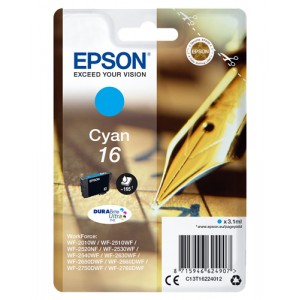 Epson T1622 3.1ml 165p&aacute;ginas Cian cartucho de tinta