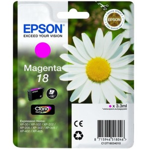 Epson C13T18034022 3.3ml 180p&aacute;ginas Magenta cartucho de tinta