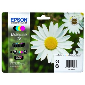 Epson C13T18064022 3.3ml 5.2ml 175p&aacute;ginas 180p&aacute;ginas Negro, Cian, Magenta, Amarillo cartucho de tinta