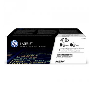 HP Paquete de 2 cartuchos de t&oacute;ner negro Originales LaserJet 410X de alta capacidad
