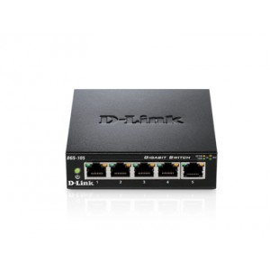 D-Link DGS-105 - Switch - 5 puertos 10/100/1000 - sobremesa, metallic