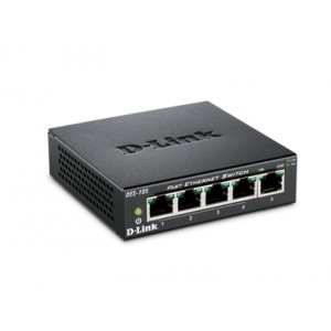 D-Link DES-105 - Switch - 5 puertos 10/100 - sobremesa, metallic
