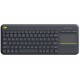 Logitech K400 Plus RF inalámbrico QWERTZ Alemán Negro
